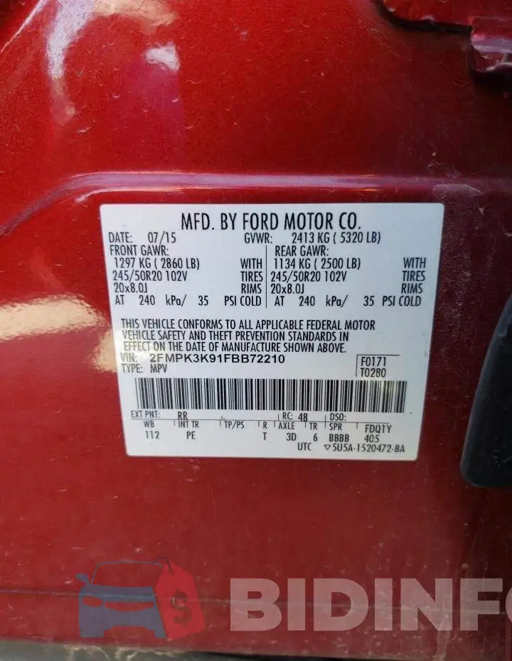 2FMPK3K91FBB72210 Photo# 13