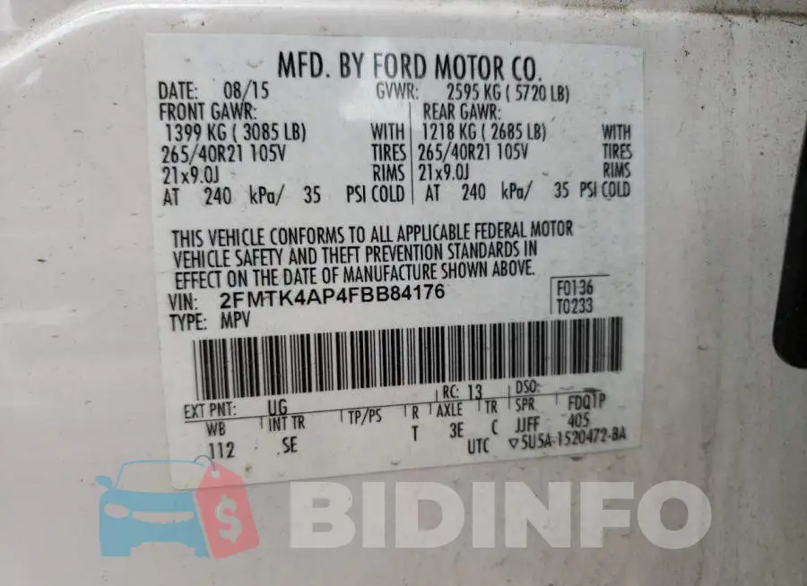 2FMTK4AP4FBB84176 Photo# 13