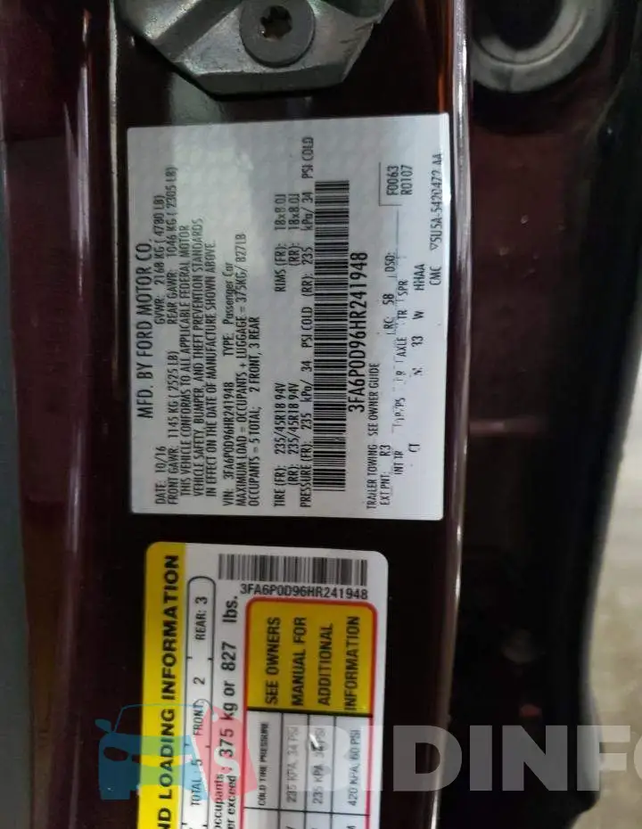 3FA6P0D96HR241948 Photo# 12
