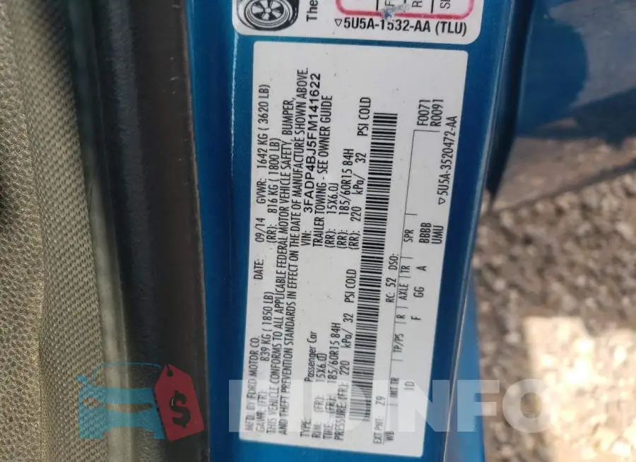 3FADP4BJ5FM141622 Photo# 12