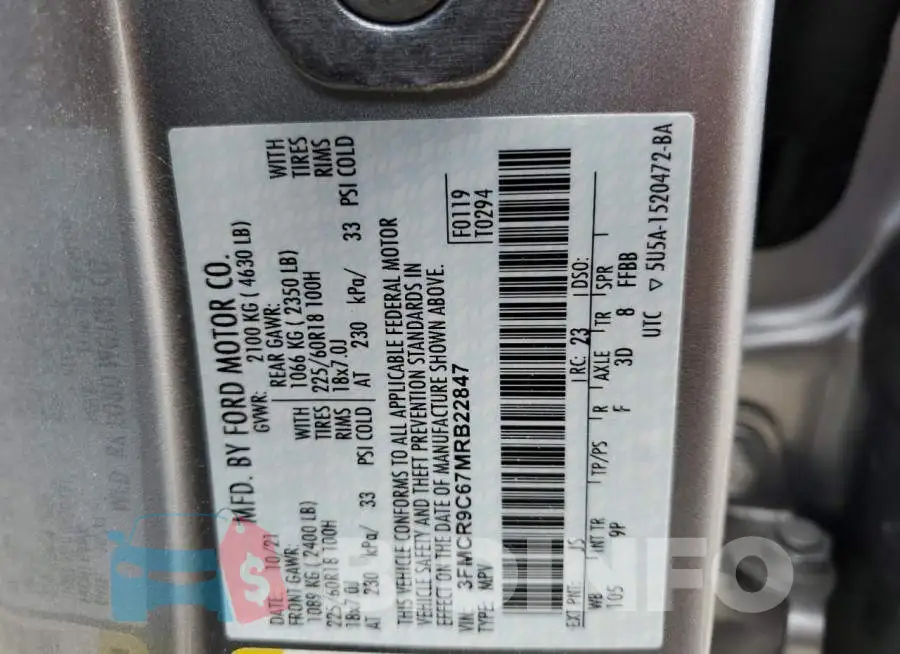 3FMCR9C67MRB22847 Photo# 14