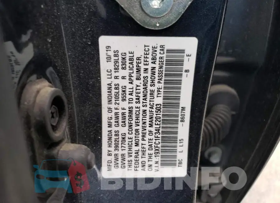 19XFC1F34LE201503 Photo# 13