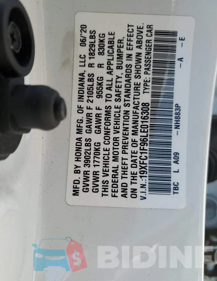 19XFC1F96LE016308 Photo# 12