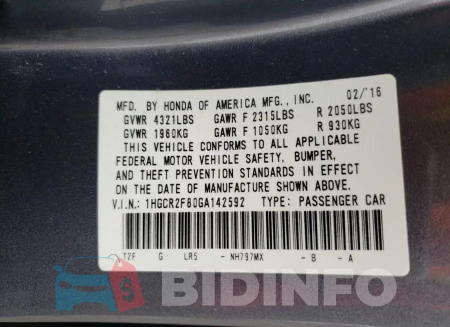 1HGCR2F80GA142592 Photo# 12