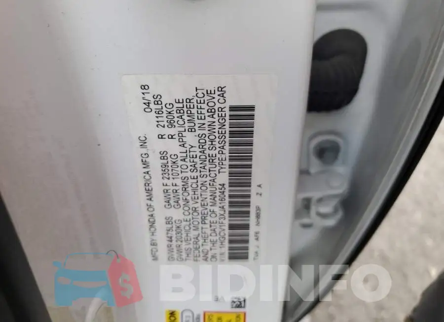 1HGCV1F3XJA160454 Photo# 12