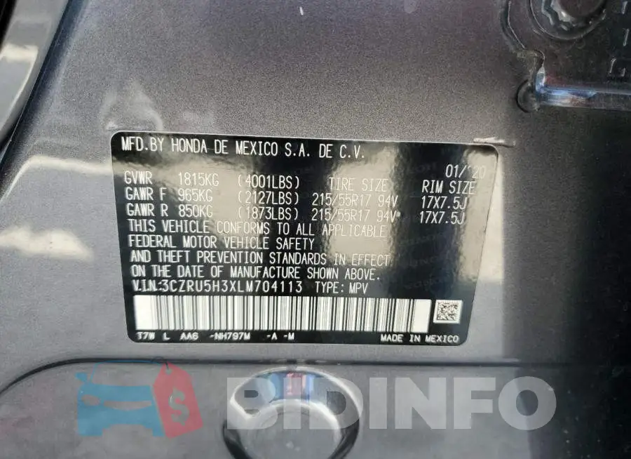 3CZRU5H3XLM704113 Photo# 13