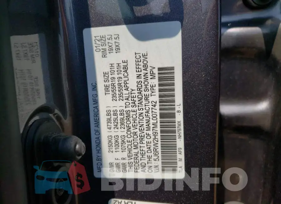 5J6RW2H97ML007742 Photo# 12