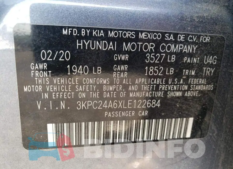 3KPC24A6XLE122684 Photo# 12