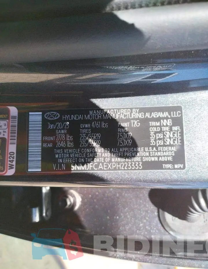 5NMJFCAEXPH223333 Photo# 13