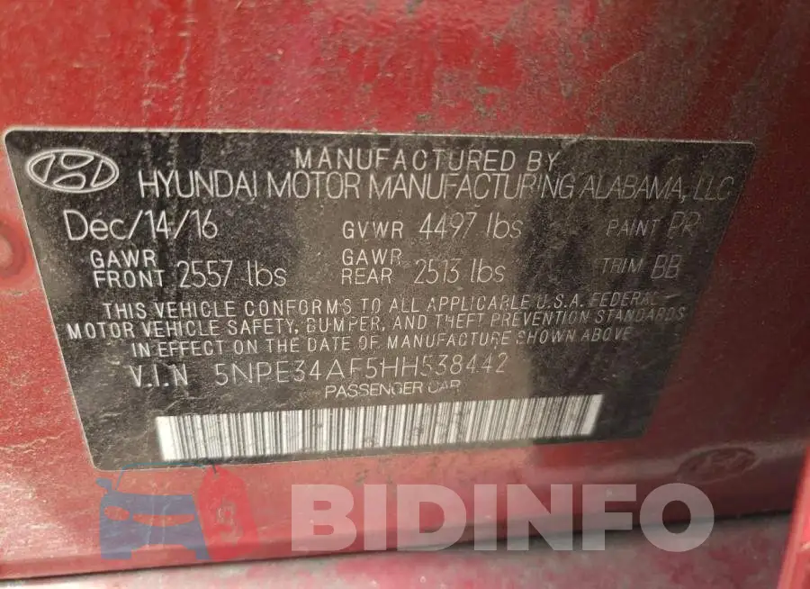5NPE34AF5HH538442 Photo# 12