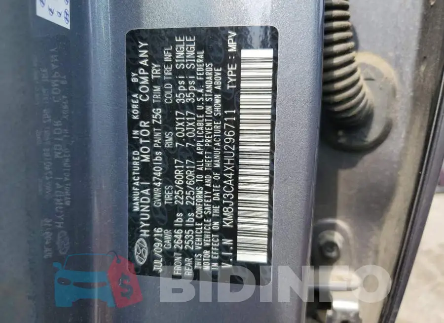 KM8J3CA4XHU296711 Photo# 13
