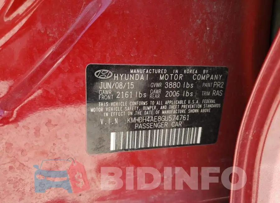 KMHDH4AE8GU574761 Photo# 12