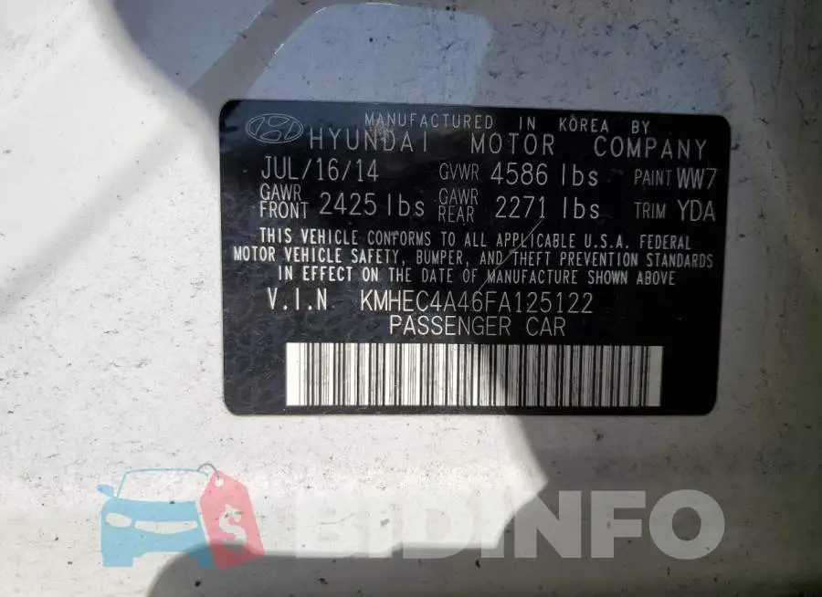 KMHEC4A46FA125122 Photo# 12