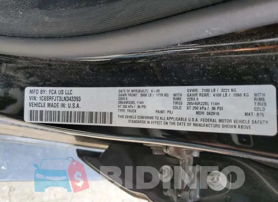1C6SRFJT3LN343393 Photo# 12