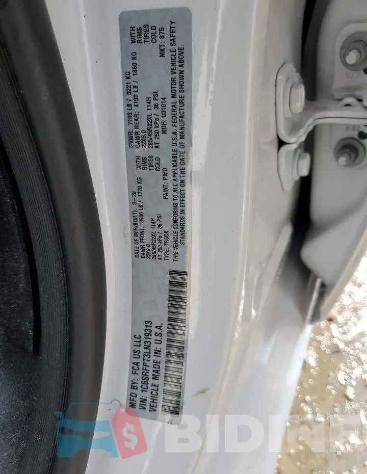1C6SRFPT3LN319313 Photo# 12