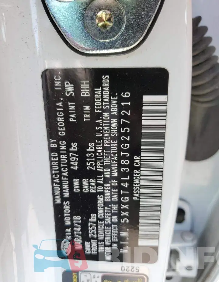 5XXGT4L38JG257216 Photo# 12