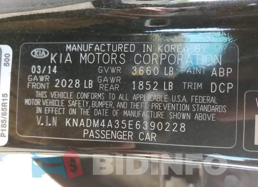 KNADM4A35E6390228 Photo# 12