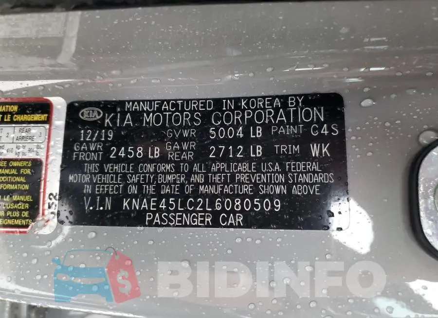 KNAE45LC2L6080509 Photo# 13