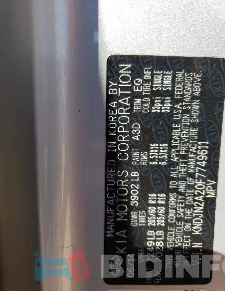 KNDJN2A20F7749611 Photo# 13