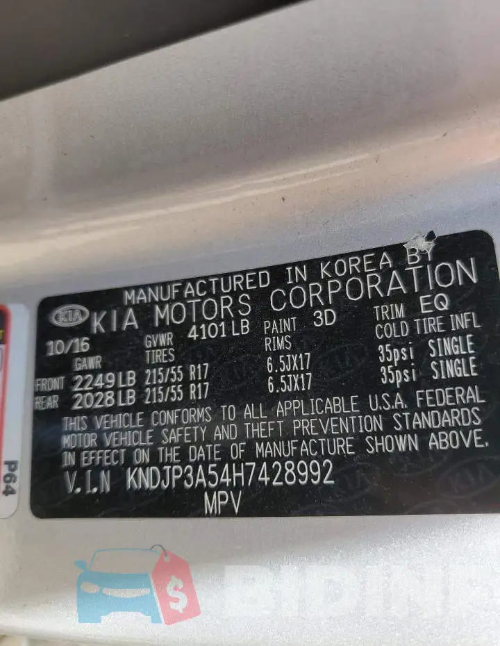 KNDJP3A54H7428992 Photo# 12