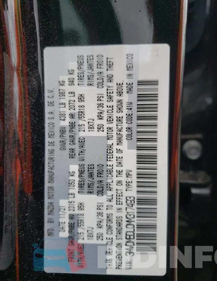3MVDMBDL0MM317493 Photo# 12