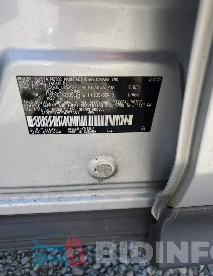 2T3DFREV0FW297381 Photo# 12