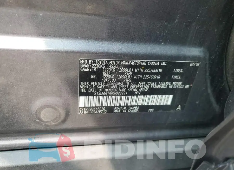 2T3EWRFV8KW028221 Photo# 13