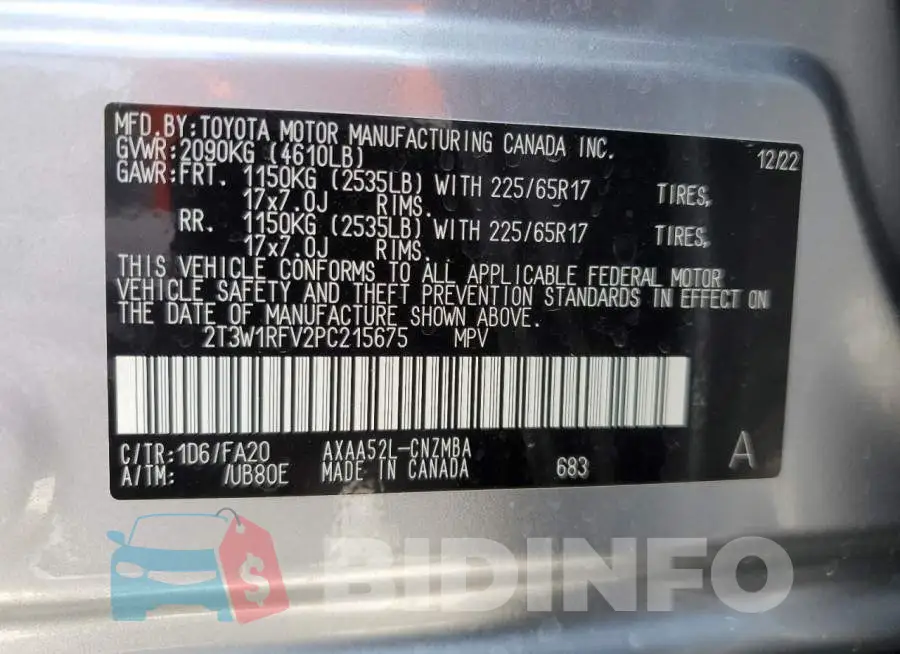 2T3W1RFV2PC215675 Photo# 12