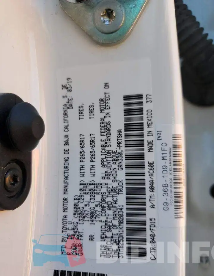 3TMBZ5DN1KM020341 Photo# 12
