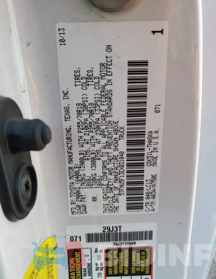 5TFNU5F13EX031040 Photo# 12