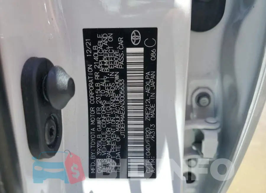 JTDEPMAE6N3005633 Photo# 12