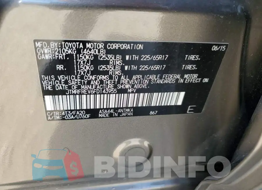 JTMRFREV6FD143955 Photo# 13