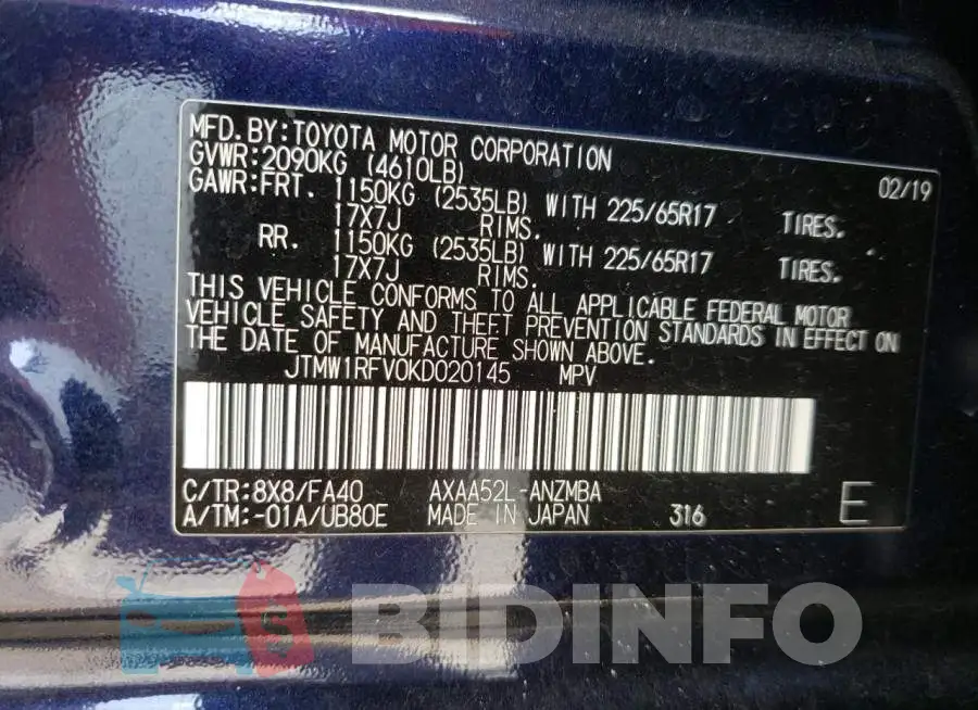 JTMW1RFV0KD020145 Photo# 12