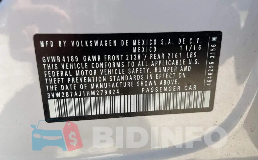 3VW2B7AJ1HM279824 Photo# 10