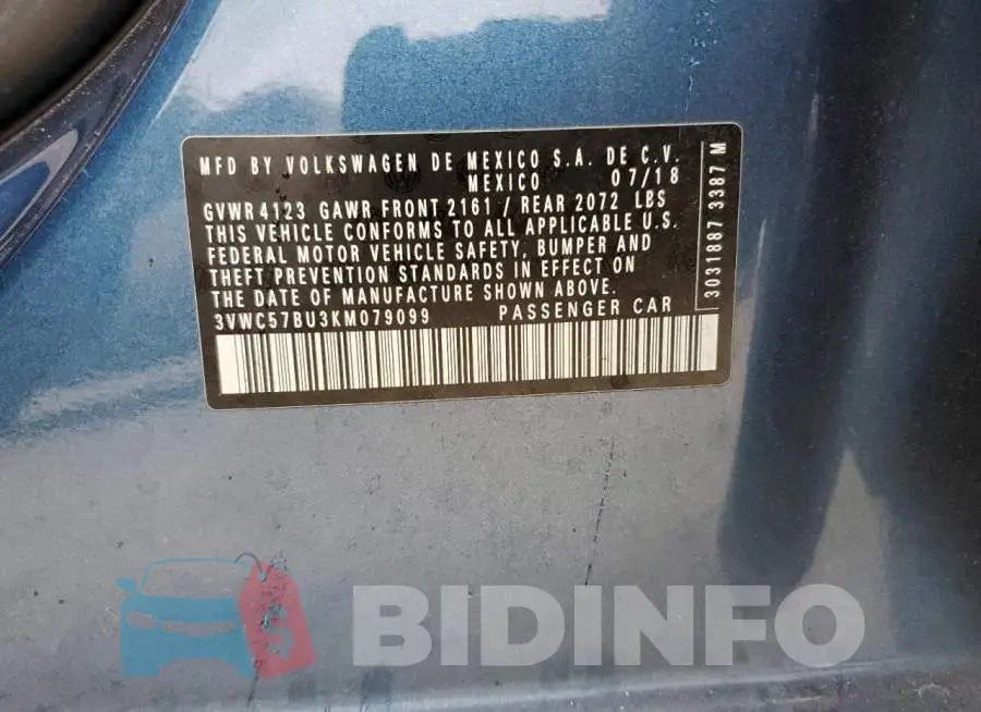 3VWC57BU3KM079099 Photo# 12