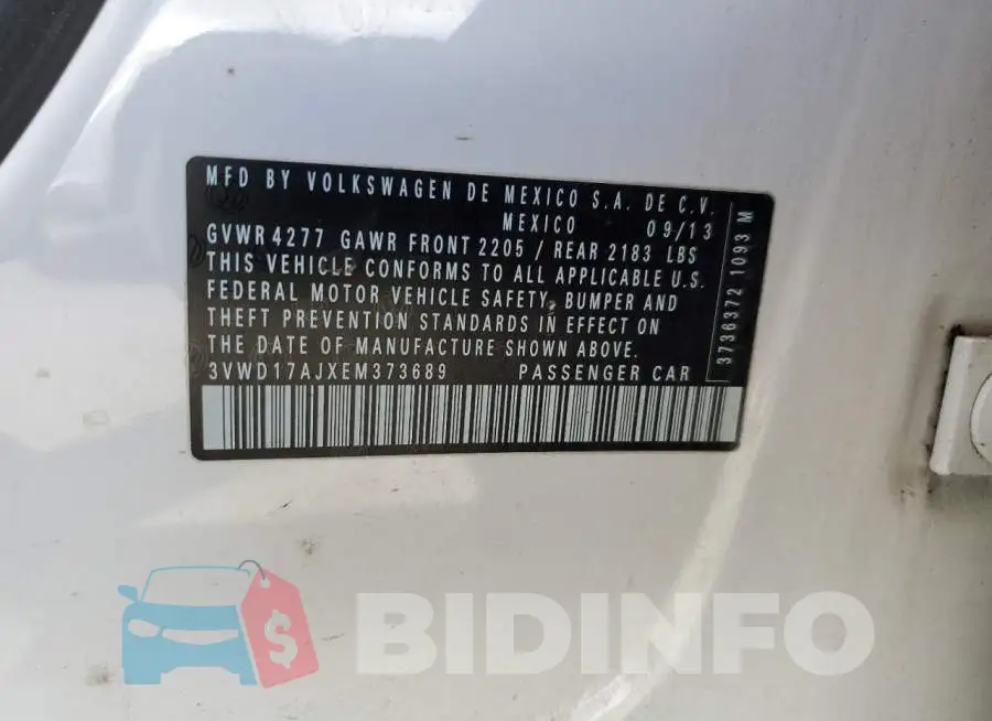 3VWD17AJXEM373689 Photo# 13