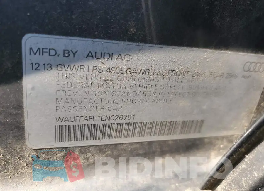 WAUFFAFL1EN026761 Photo# 12