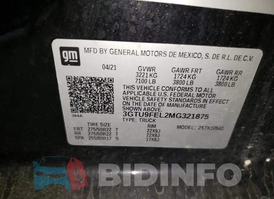 3GTU9FEL2MG321875 Photo# 12