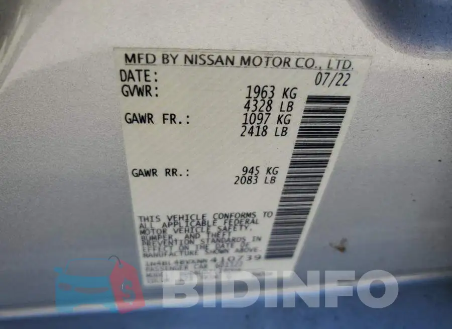 1N4BL4BVXNN410739 Photo# 13