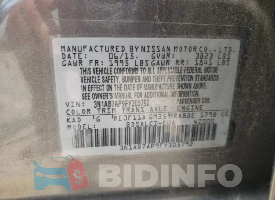 3N1AB7AP9FY305792 Photo# 12