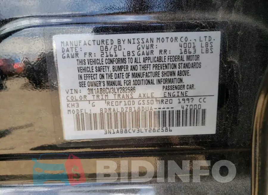 3N1AB8CV3LY282586 Photo# 12