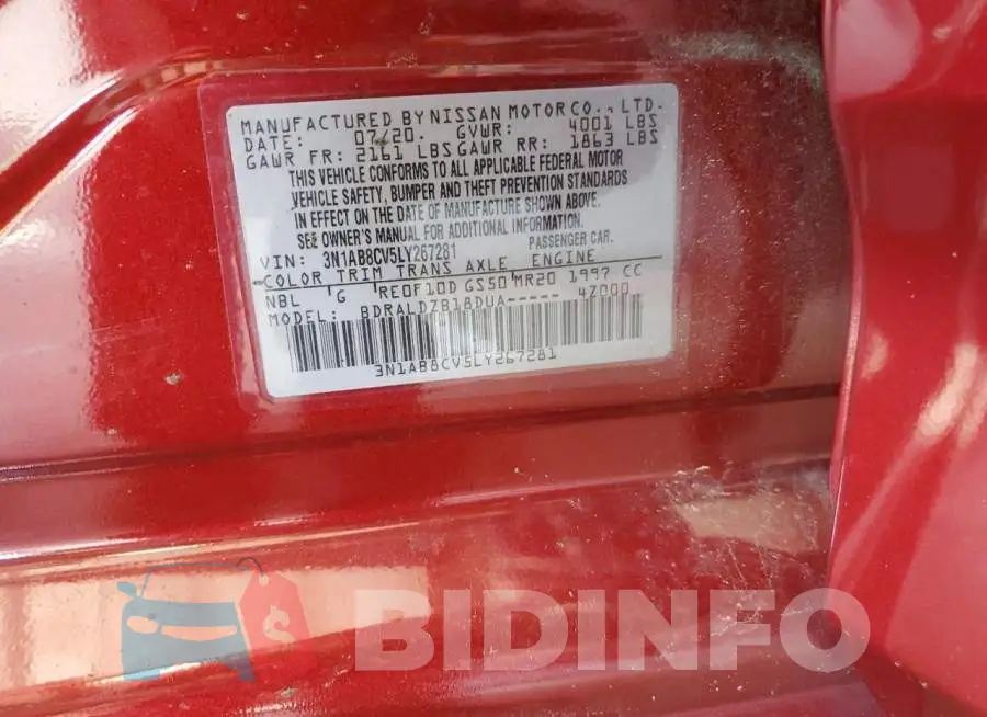 3N1AB8CV5LY267281 Photo# 12