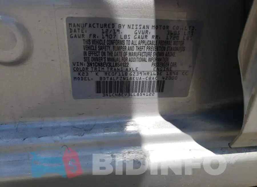 3N1CN8EV3LL854122 Photo# 12