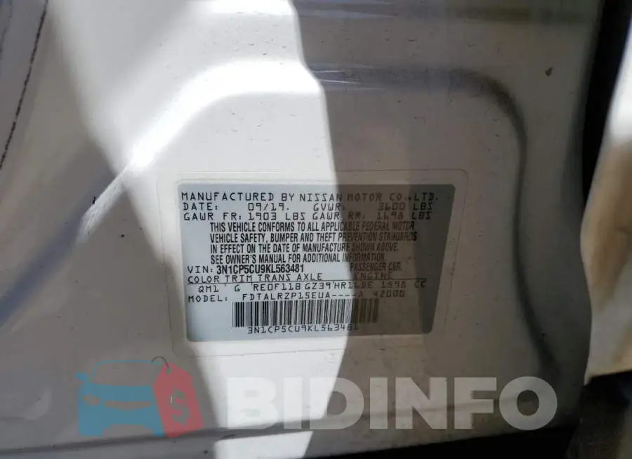 3N1CP5CU9KL563481 Photo# 12