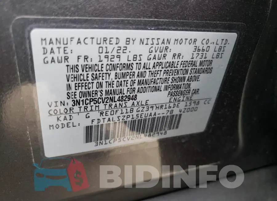 3N1CP5CV2NL482948 Photo# 13