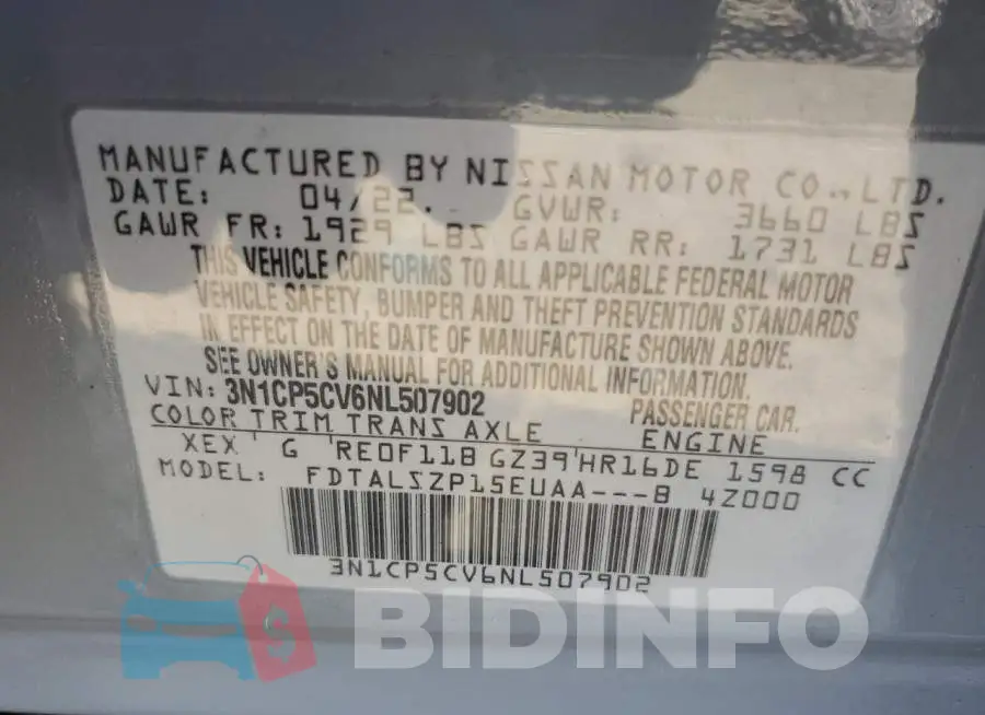 3N1CP5CV6NL507902 Photo# 13