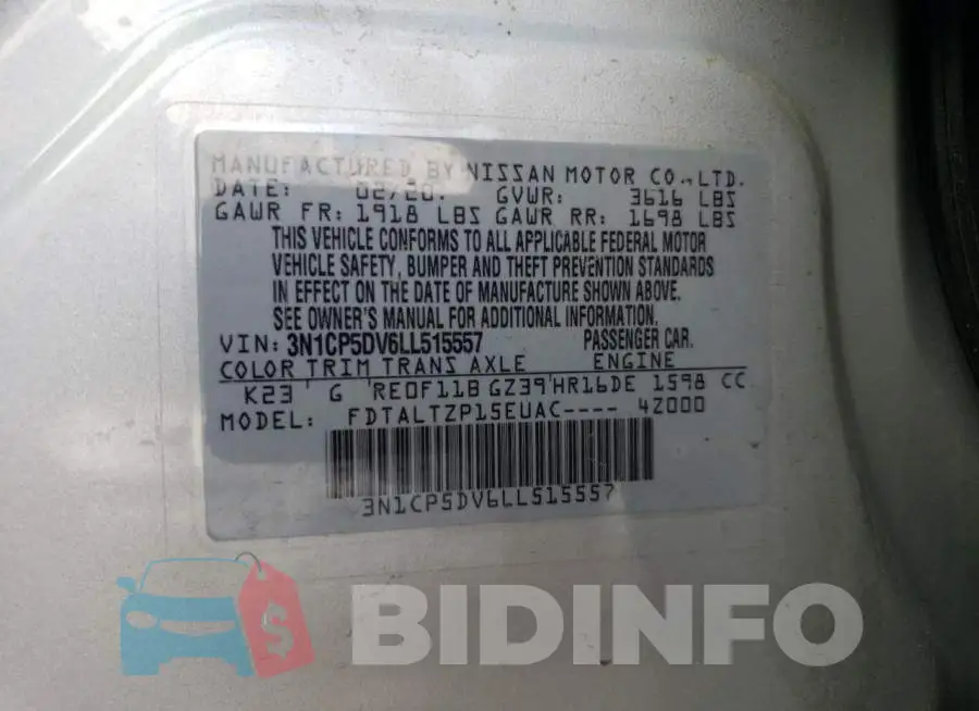 3N1CP5DV6LL515557 Photo# 13