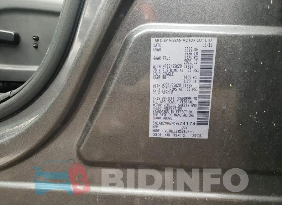 5N1AR2MM6FC674174 Photo# 13