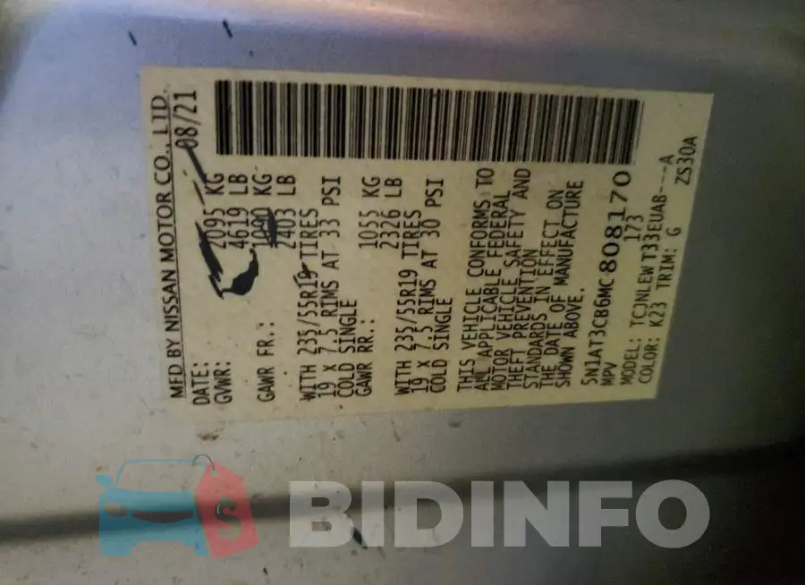 5N1AT3CB6MC808170 Photo# 13
