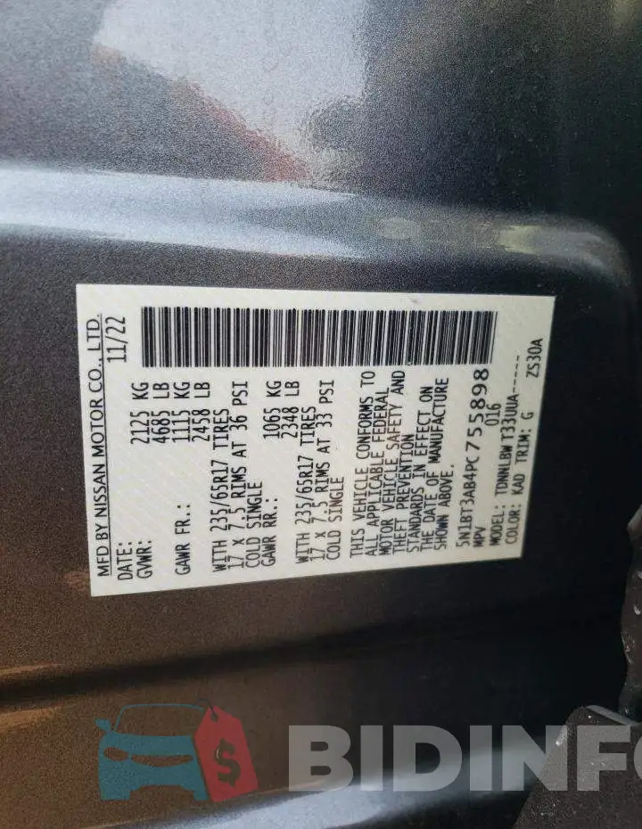 5N1BT3AB4PC755898 Photo# 13